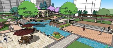 精品游园景观广场公园景观SU模型设计素材与植物景观模型大全